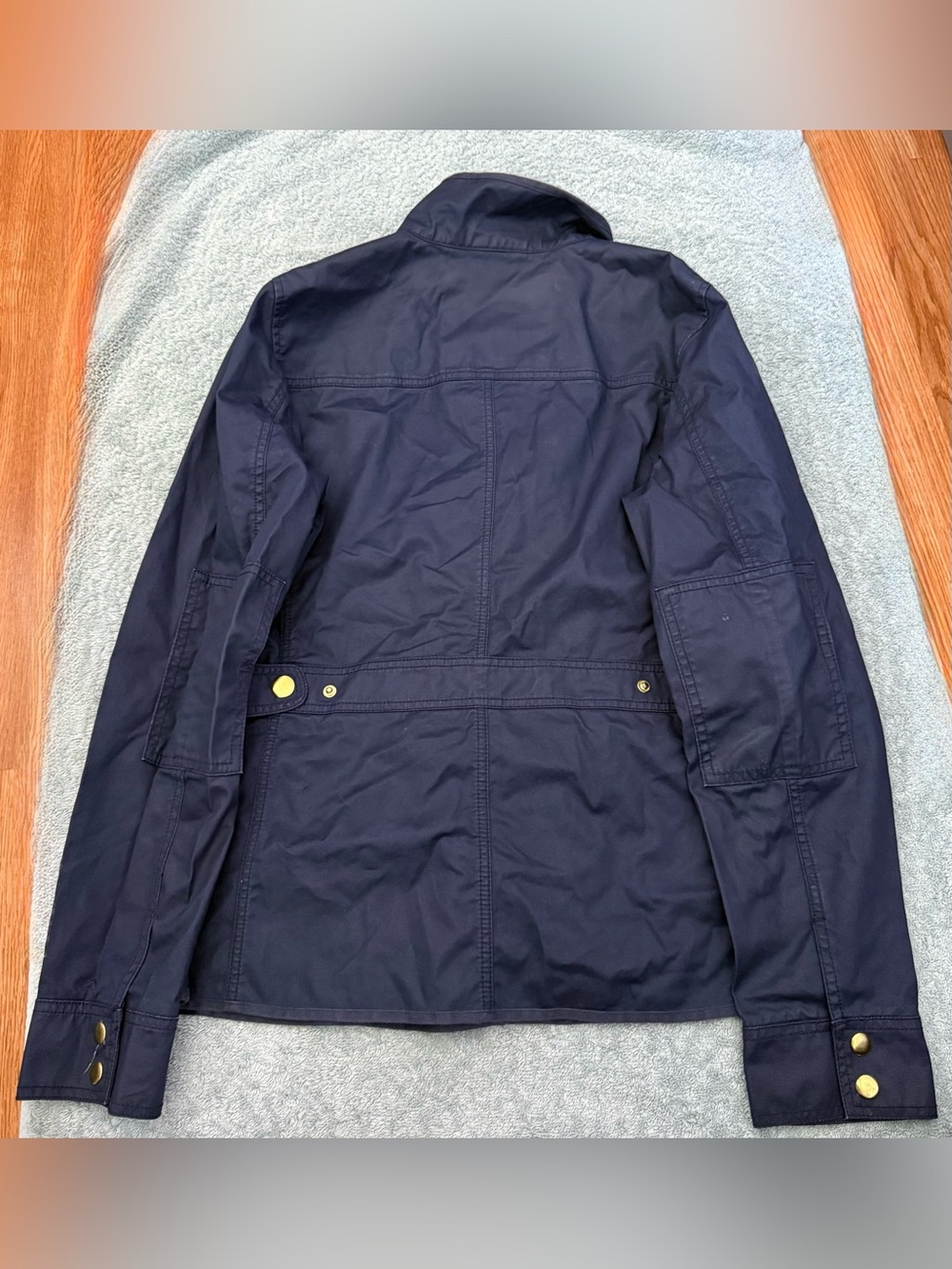 J. Crew Navy Utility Jacket with Gold Buttons Size M - Picture 4 of 4